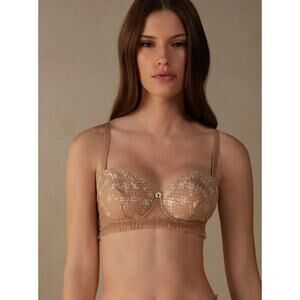 NWT Women's Intimissimi Daniela Little Pleasures Polka Dot in Beige size 38D